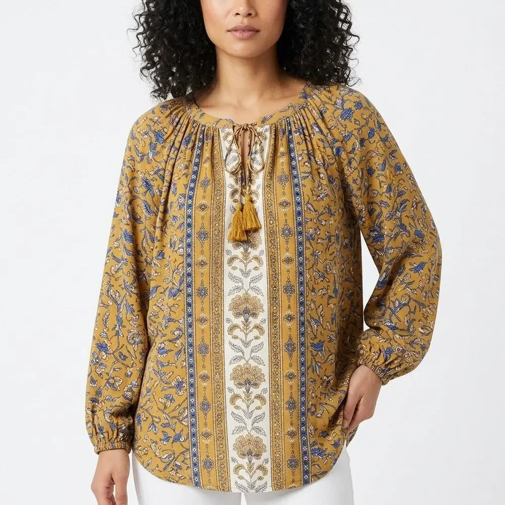 Mason & Belle JFPW5AM1C9 Embroidered Tasselled Peasant Women Size 2X